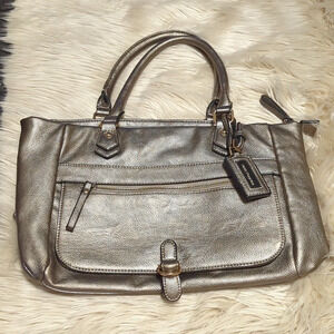 Gold metallic Hush Puppies shoulder bag purse
